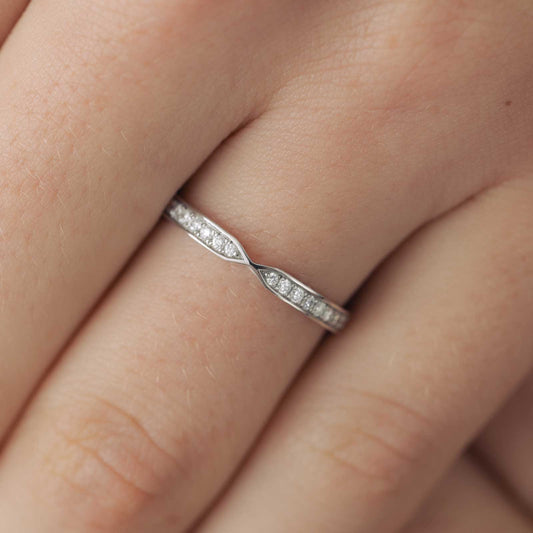 0.22 TCW Round Channel Setting Moissanite Wedding Band