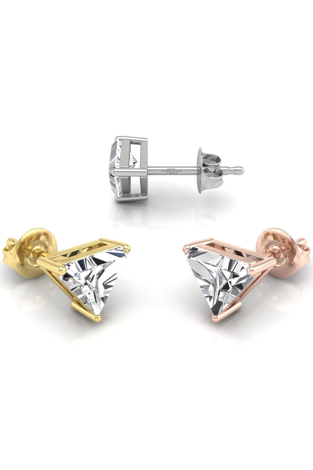 1.03 CT Trillion Cut Stud Moissanite Earrings
