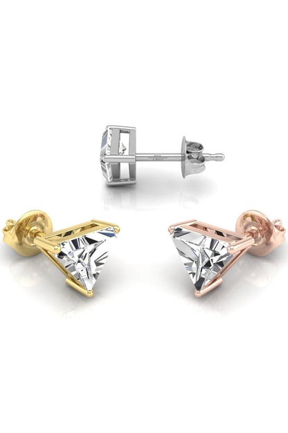 1.03 CT Trillion Cut Stud Moissanite Earrings