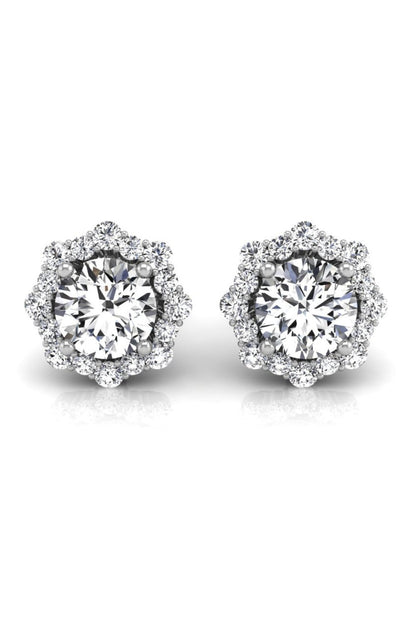 1 TCW Round Cut Cluster Stud Moissanite Earrings
