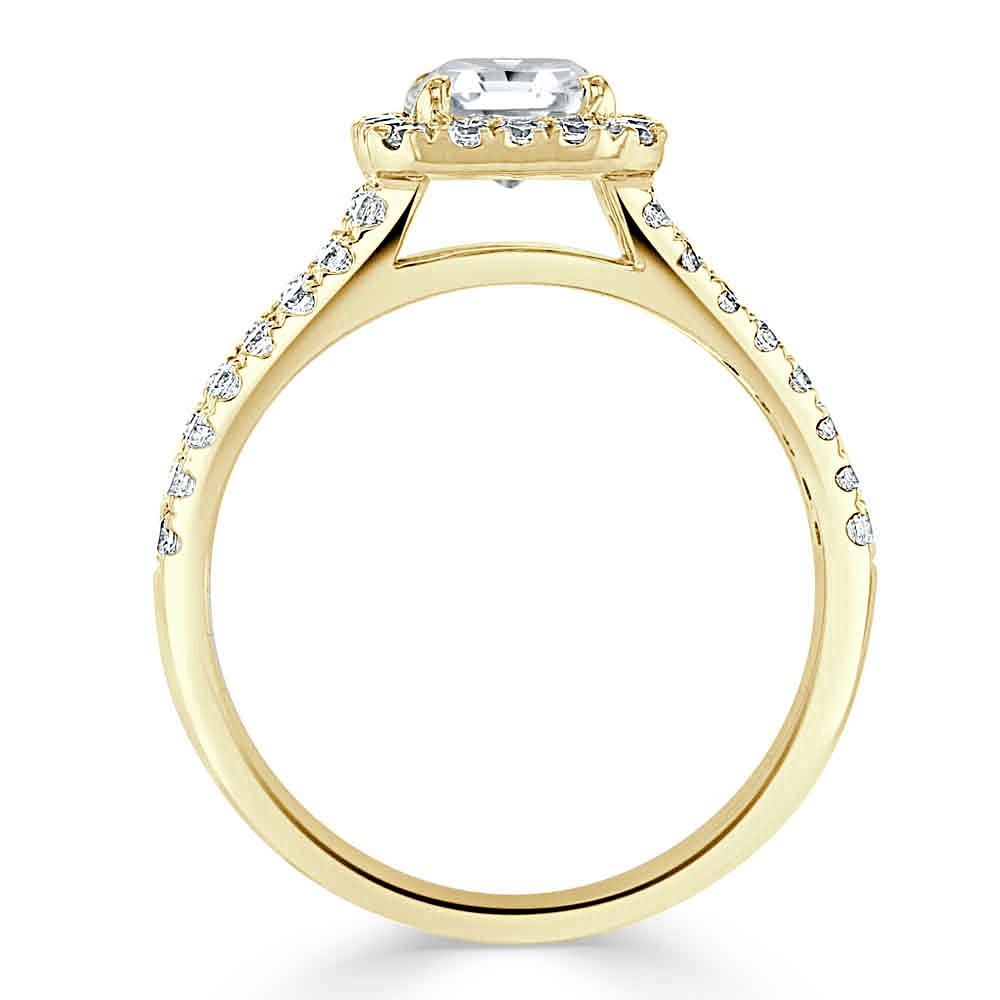 1.0 CT Asscher Cut Halo Split Shank Setting Moissanite Engagement Ring 6