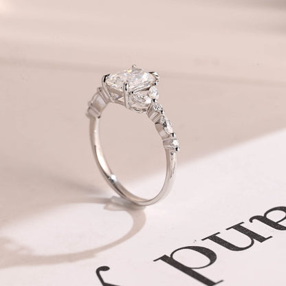2.0 CT Radiant Pave Moissanite Engagement Ring