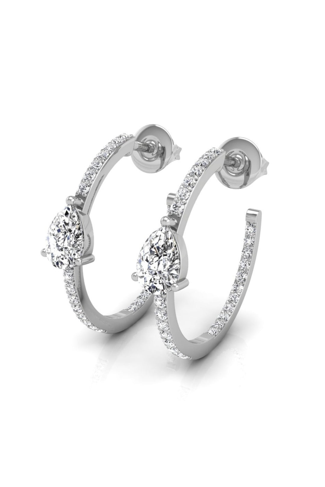 0.37 TCW Round Cut Hoop Moissanite Earrings