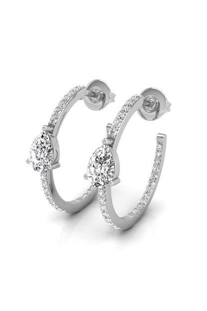 0.37 TCW Round Cut Hoop Moissanite Earrings