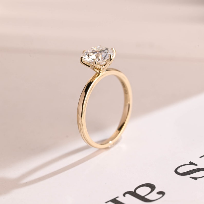 1.5 CT Round Solitaire Moissanite Engagement Ring