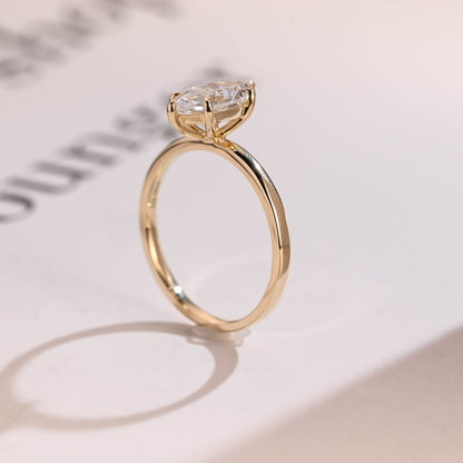 2.0 CT Marquise Solitaire Moissanite Engagement Ring