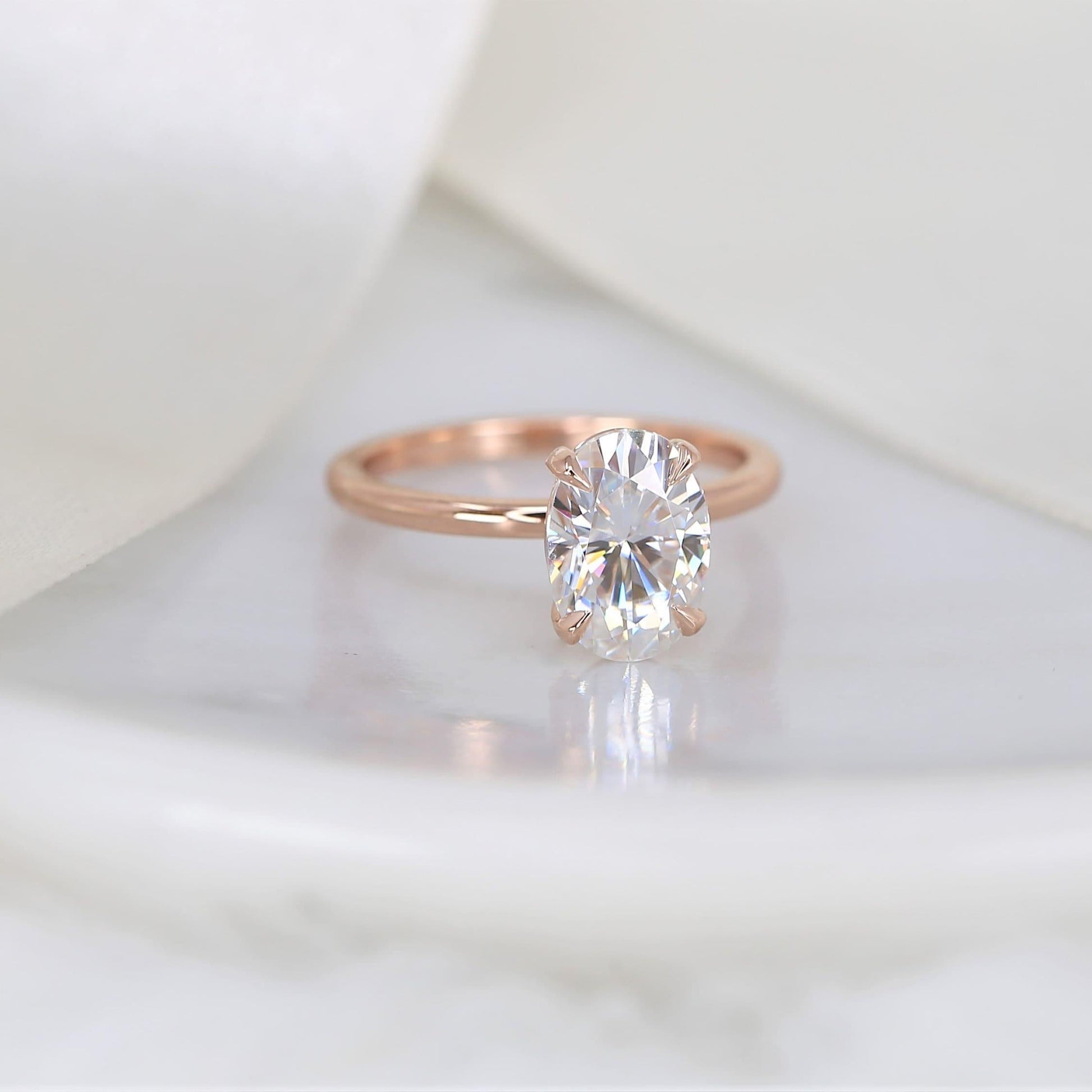 2.5 CT Oval Solitaire Moissanite Engagement Ring