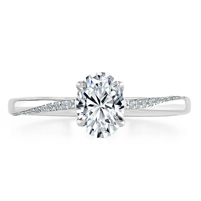 0.75 CT Oval Cut Solitaire Moissanite Engagement Ring 1