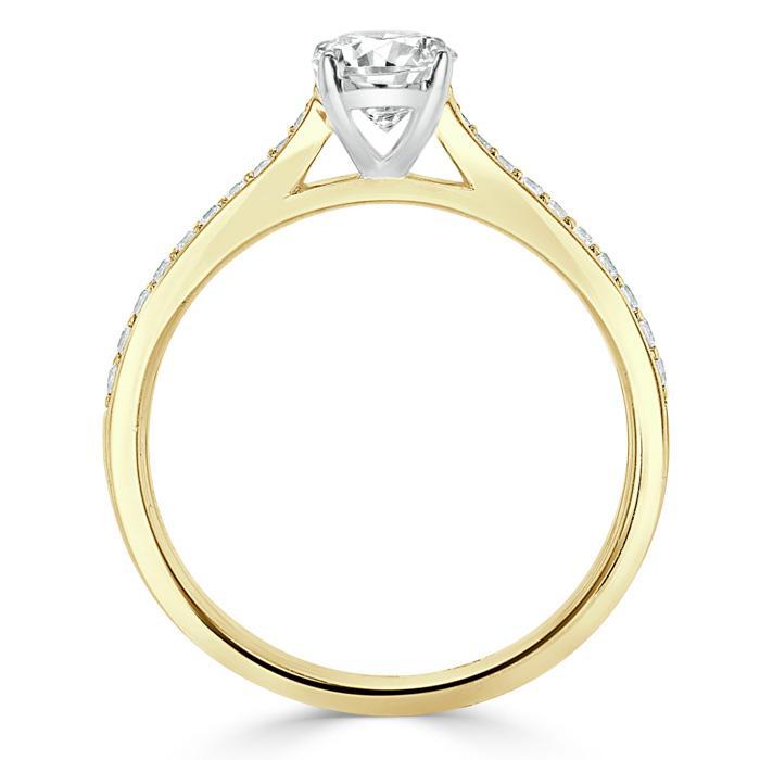 0.94 CT Oval Cut Solitaire Moissanite Engagement Ring With Pave Setting 6