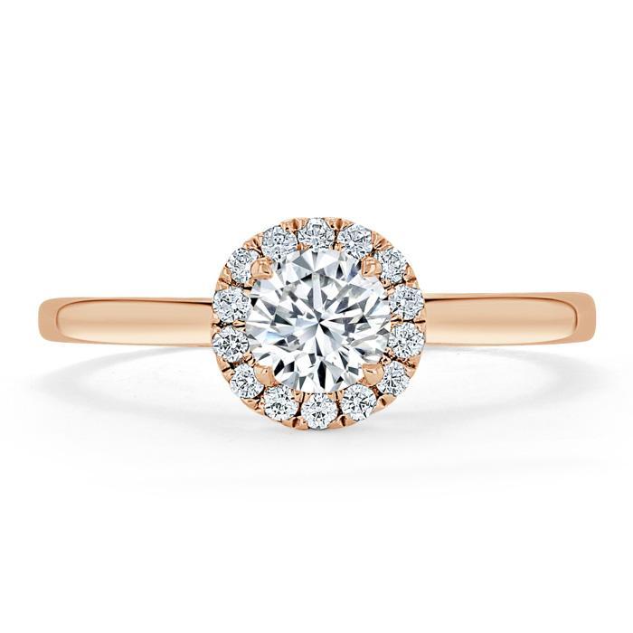 0.75 CT Round Cut Halo Moissanite Engagement Ring 8