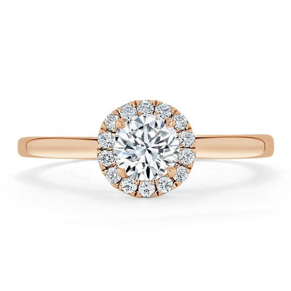 0.75 CT Round Cut Halo Moissanite Engagement Ring 8