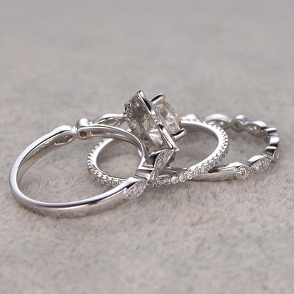 1 CT Cushion Vintage Moissanite Bridal Set