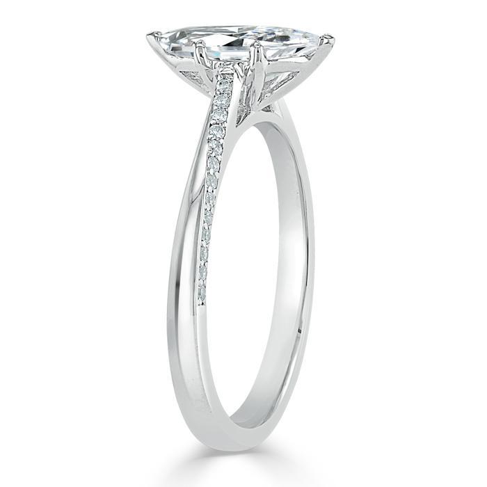 1.0 CT Marquise Cut Solitaire Moissanite Engagement Ring 3