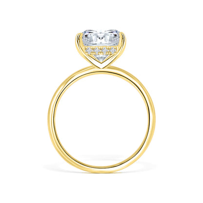 3.5 CT Cushion Hidden Halo Moissanite Engagement Ring