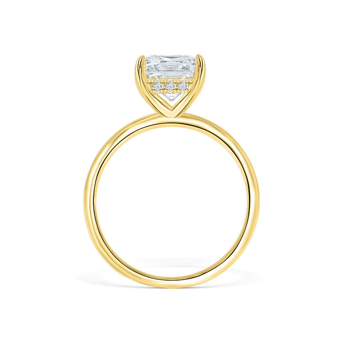 3 CT Radiant Hidden Halo Moissanite Engagement Ring