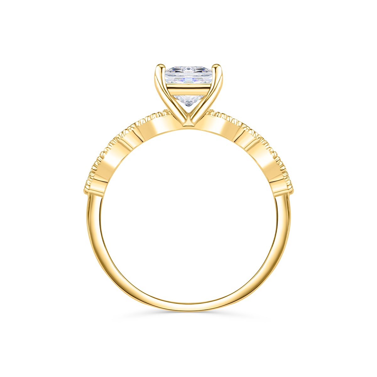 1.5 CT Radiant Pave Moissanite Engagement Ring