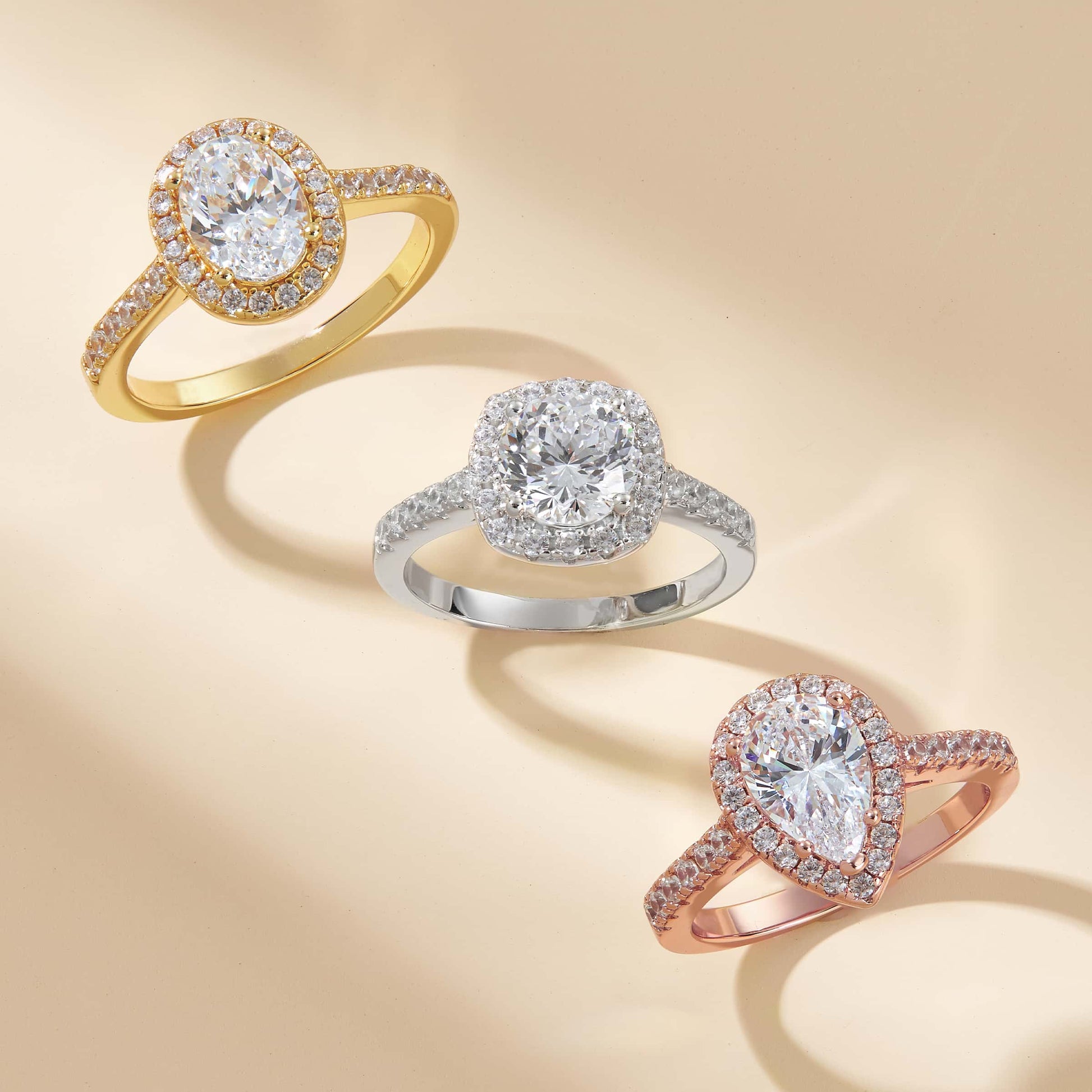 1.5 CT Oval Halo & Pave Moissanite Engagement Ring