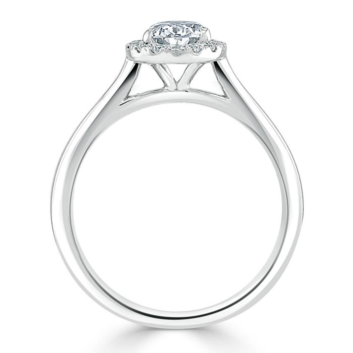 1.0 CT Pear Cut Halo Moissanite Engagement Ring 5