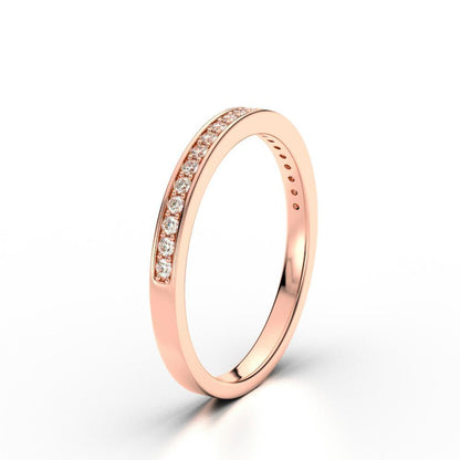 0.16 TCW Round Half Eternity Moissanite Wedding Band