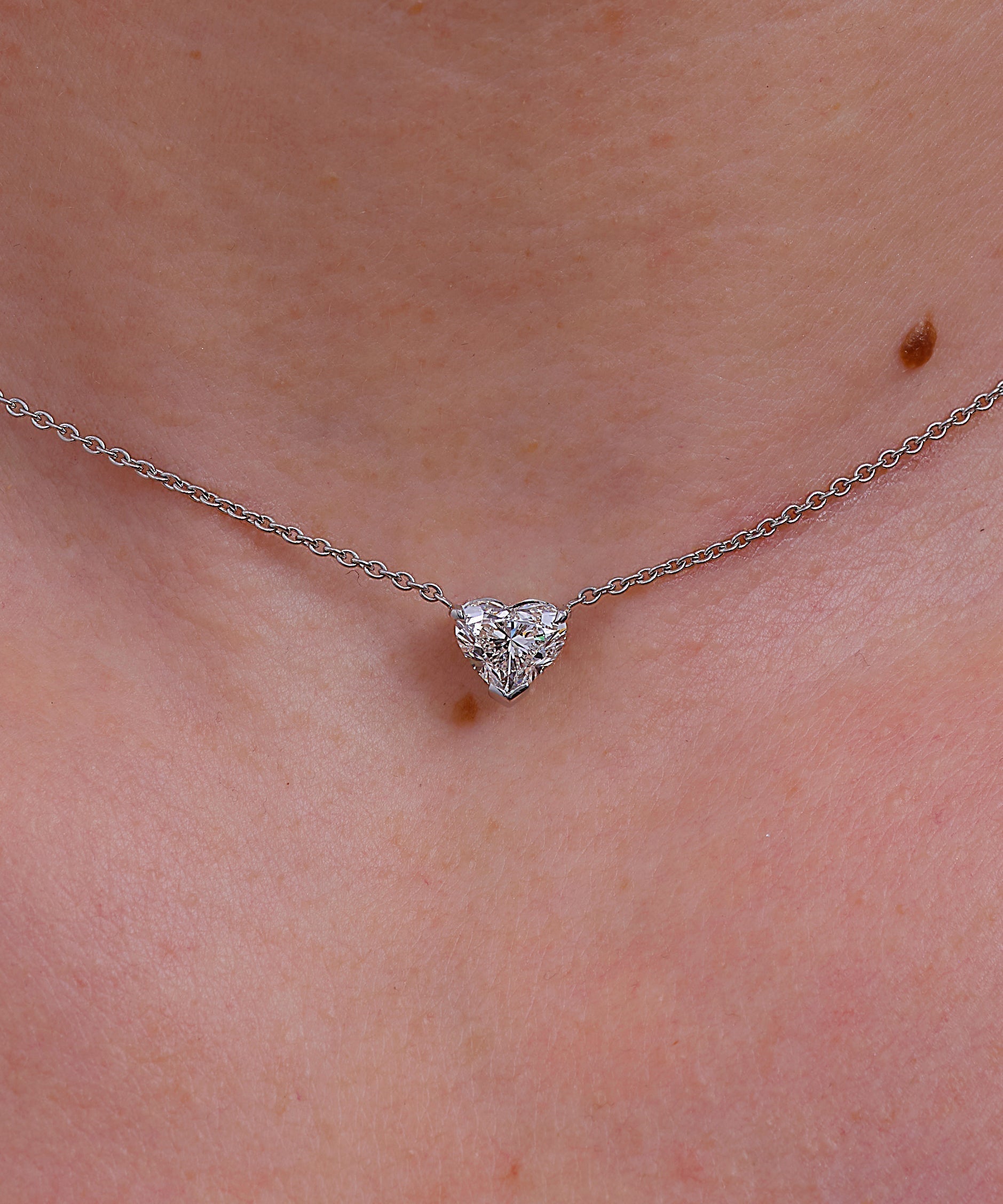 1.50 CT Heart Shaped Moissanite Necklace In Solitaire Design