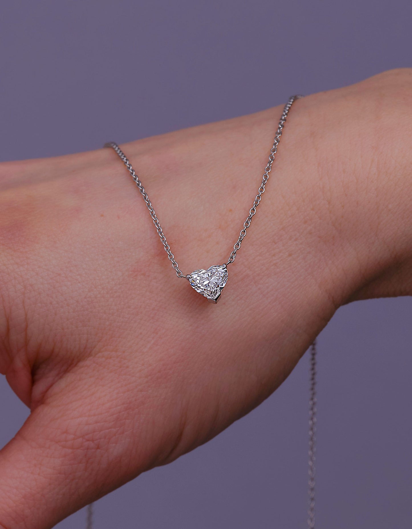 1.50 CT Heart Shaped Moissanite Necklace In Solitaire Design