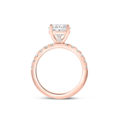 3 CT Oval Pave Moissanite Engagement Ring
