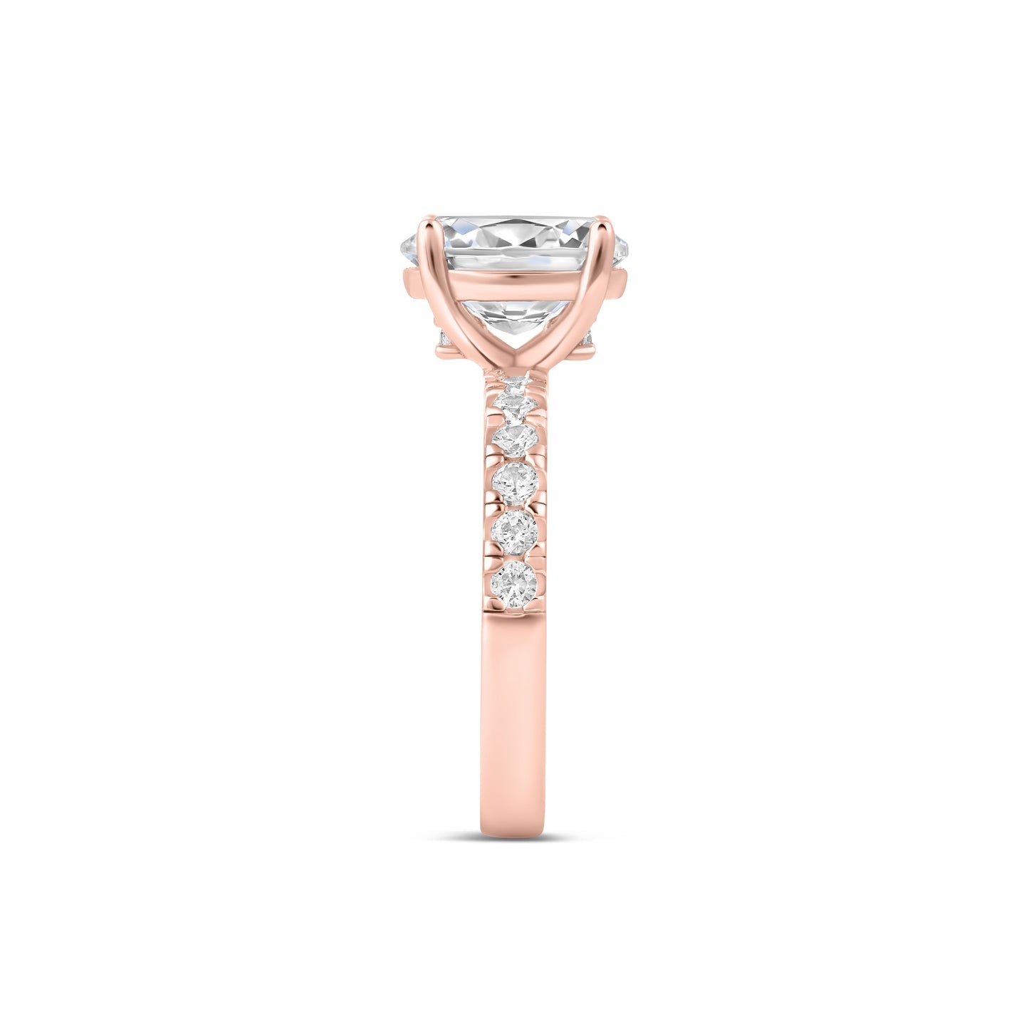3 CT Oval Pave Moissanite Engagement Ring