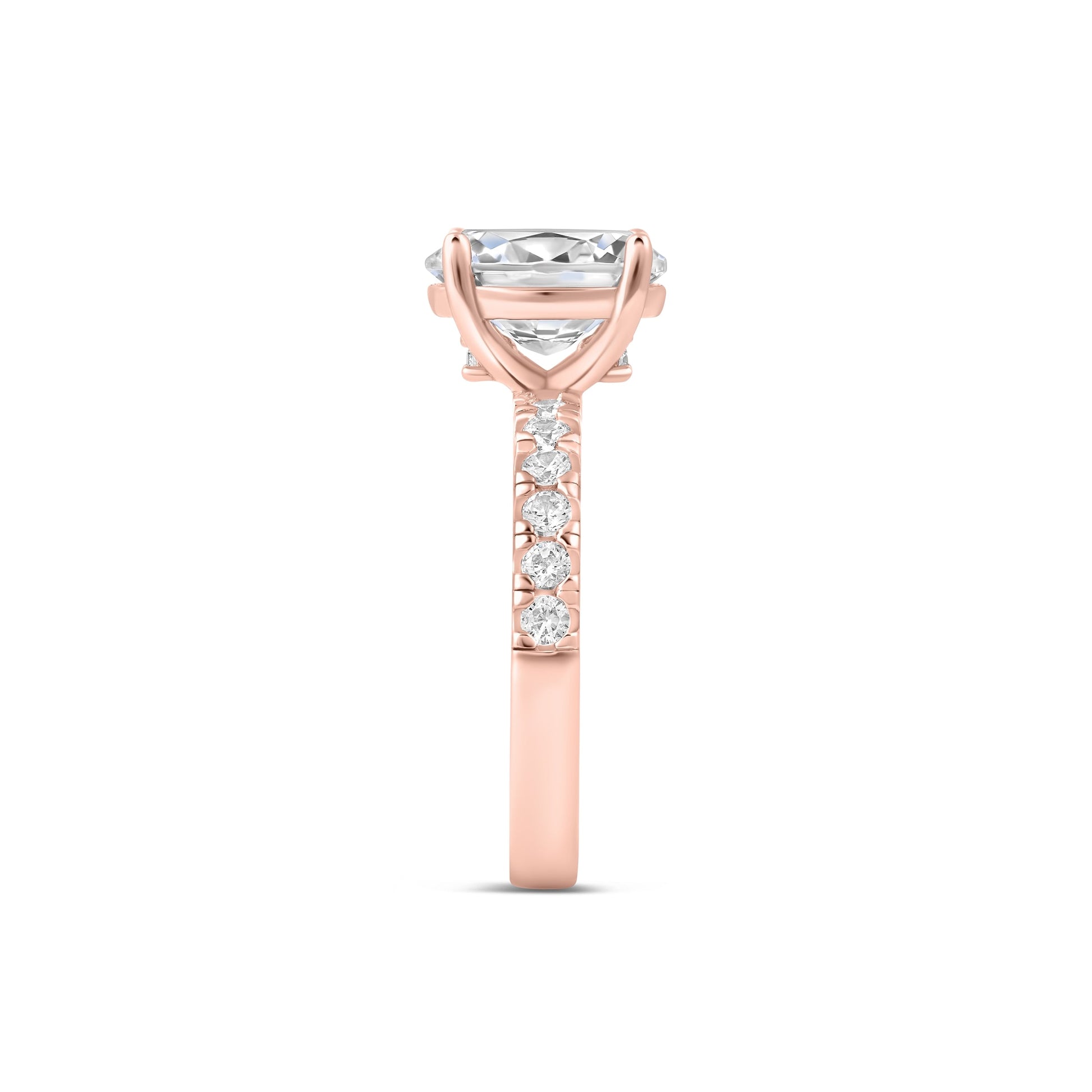 3 CT Oval Pave Moissanite Engagement Ring