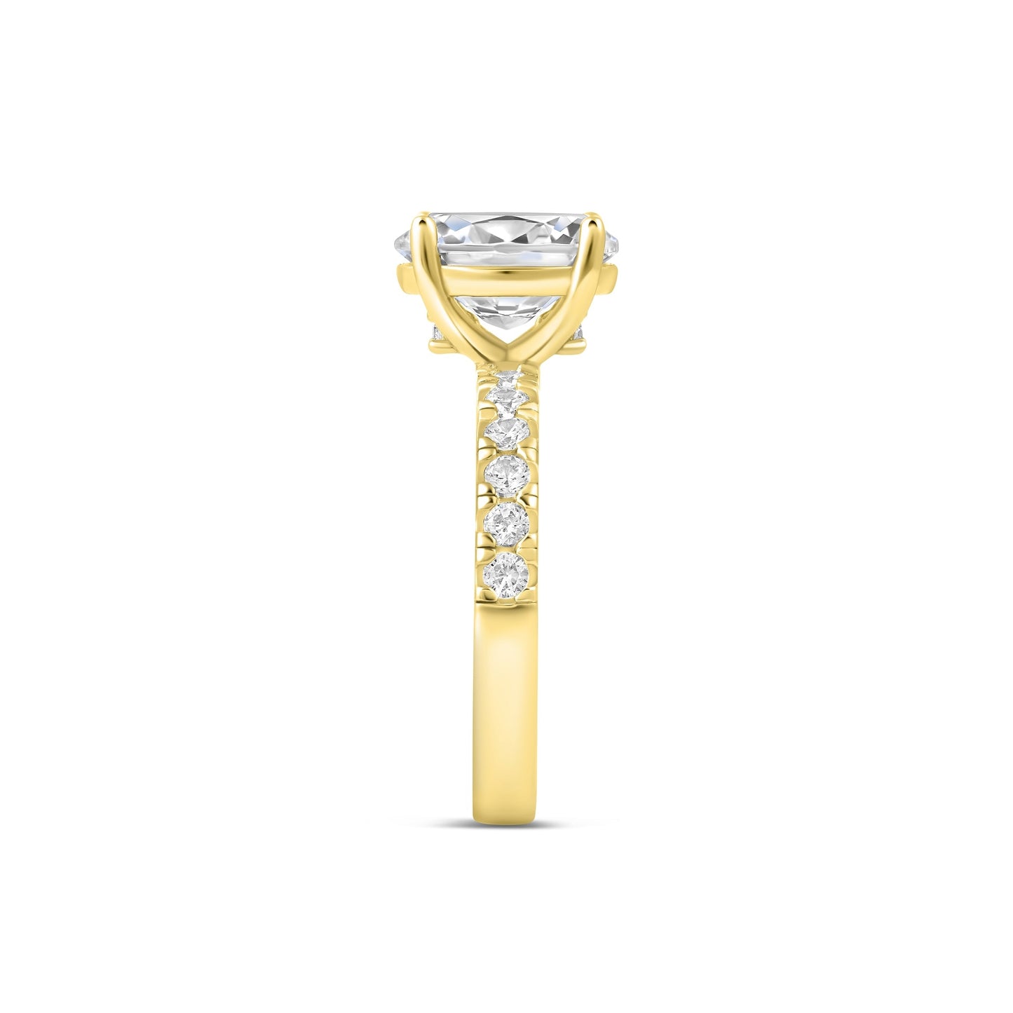 3 CT Oval Pave Moissanite Engagement Ring