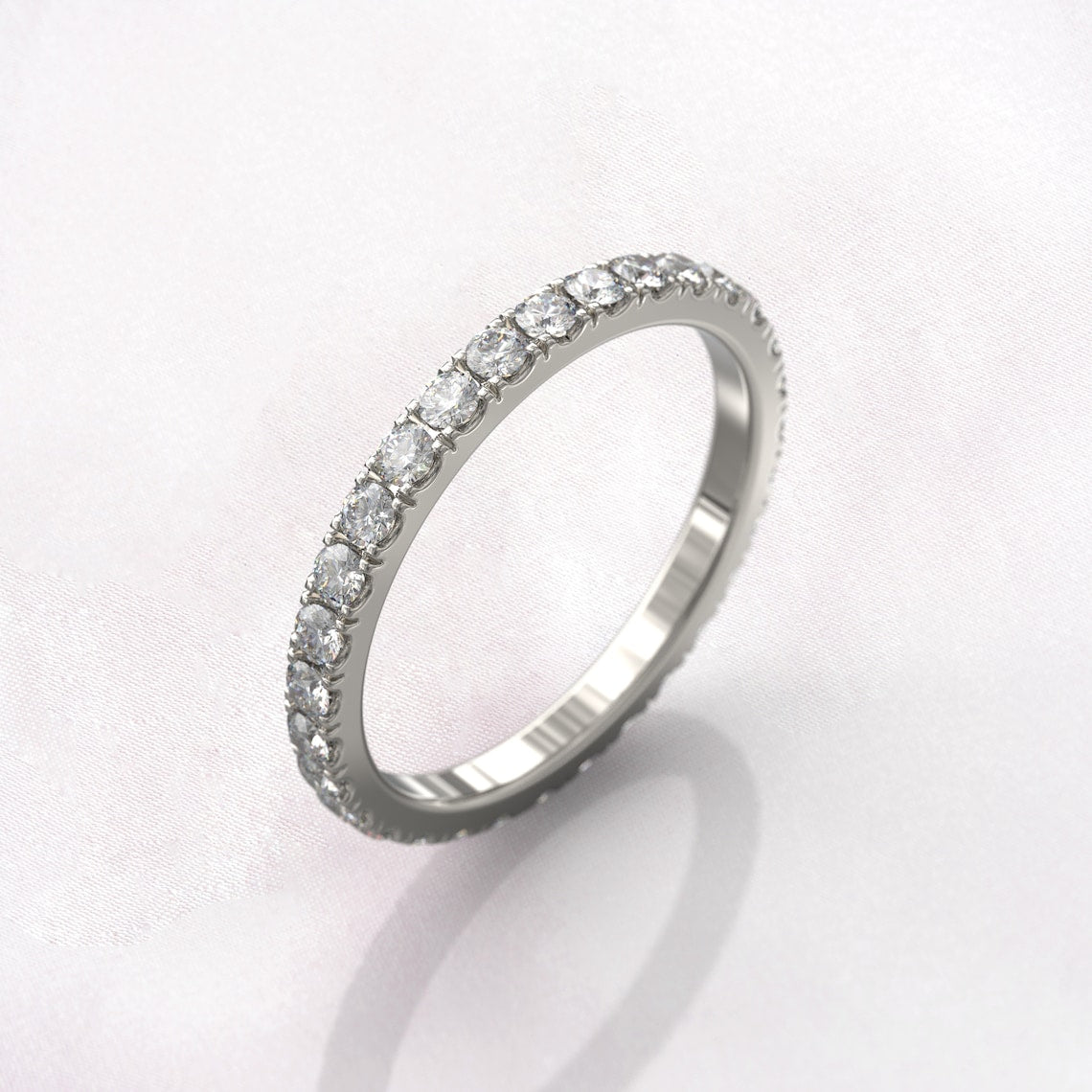 0.91 TCW Round Moissanite Full Eternity Wedding Band - farrellouise