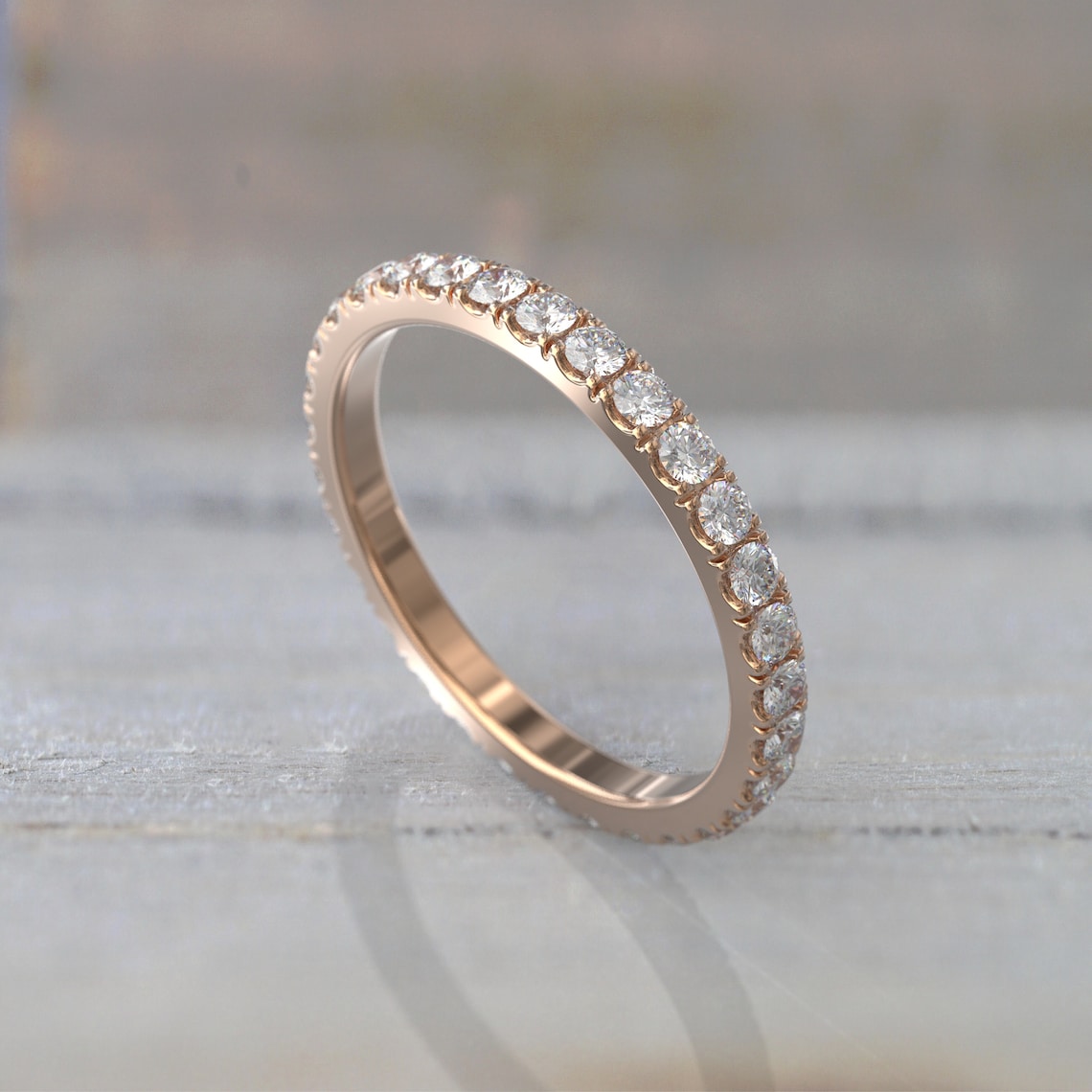 0.91 TCW Round Moissanite Full Eternity Wedding Band - farrellouise