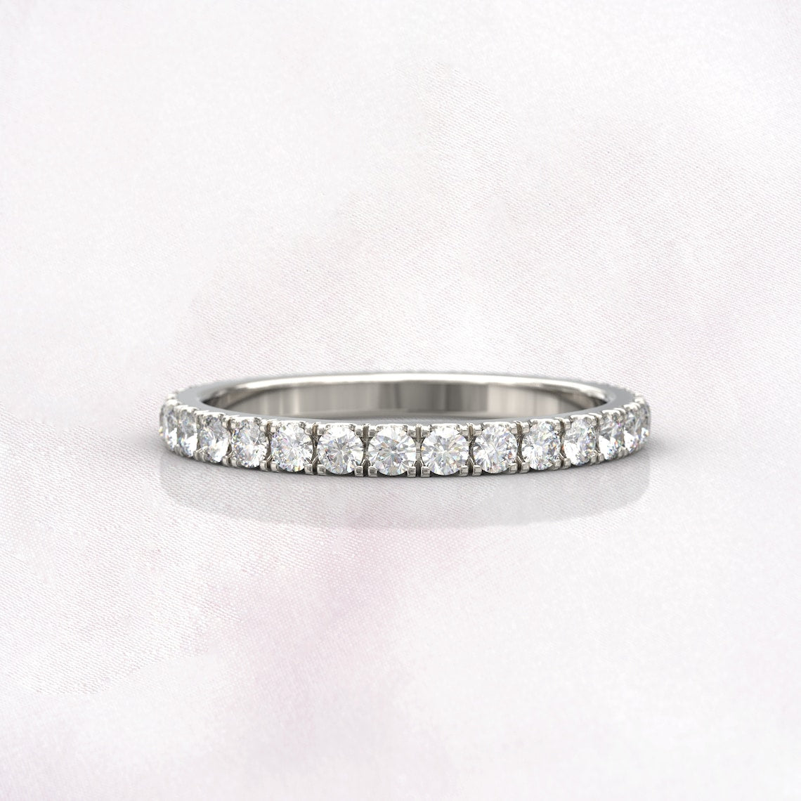 0.91 TCW Round Moissanite Full Eternity Wedding Band - farrellouise