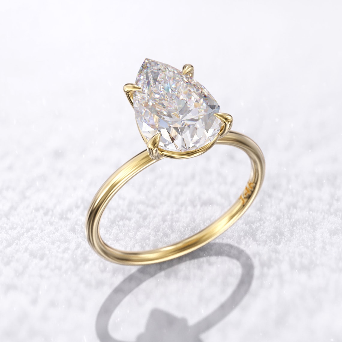 2.50 CT Pear Moissanite Solitaire Engagement Ring - farrellouise