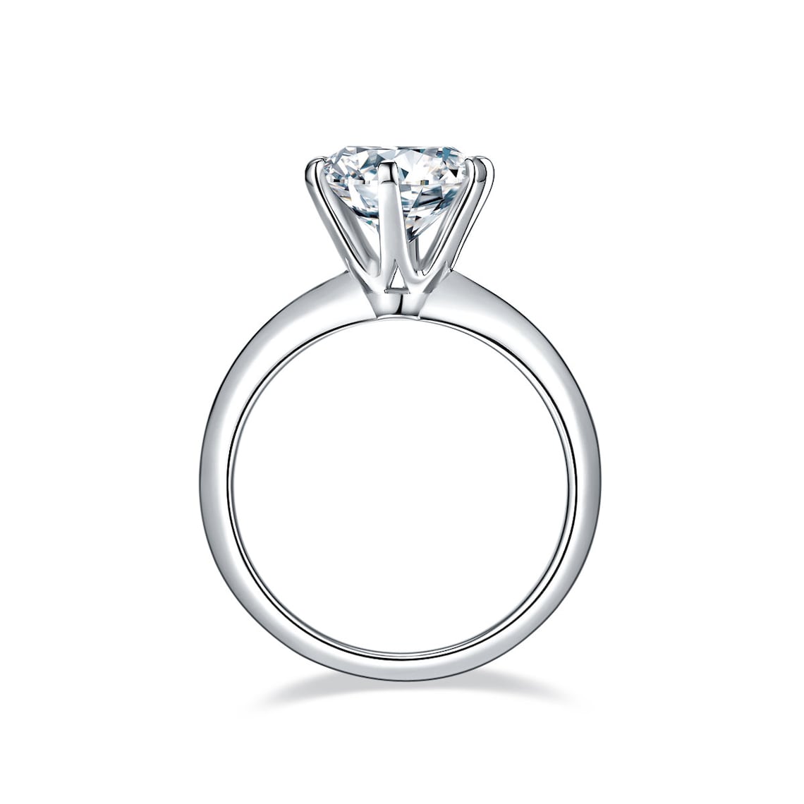 3 CT Round Shaped Moissanite Engagement Ring In Solitaire Design