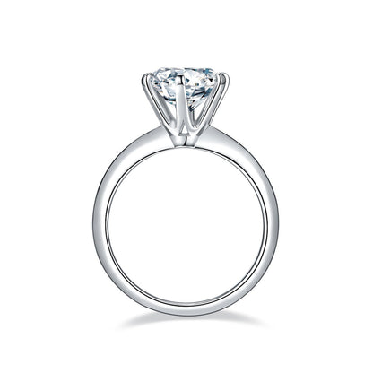 3 CT Round Shaped Moissanite Engagement Ring In Solitaire Design