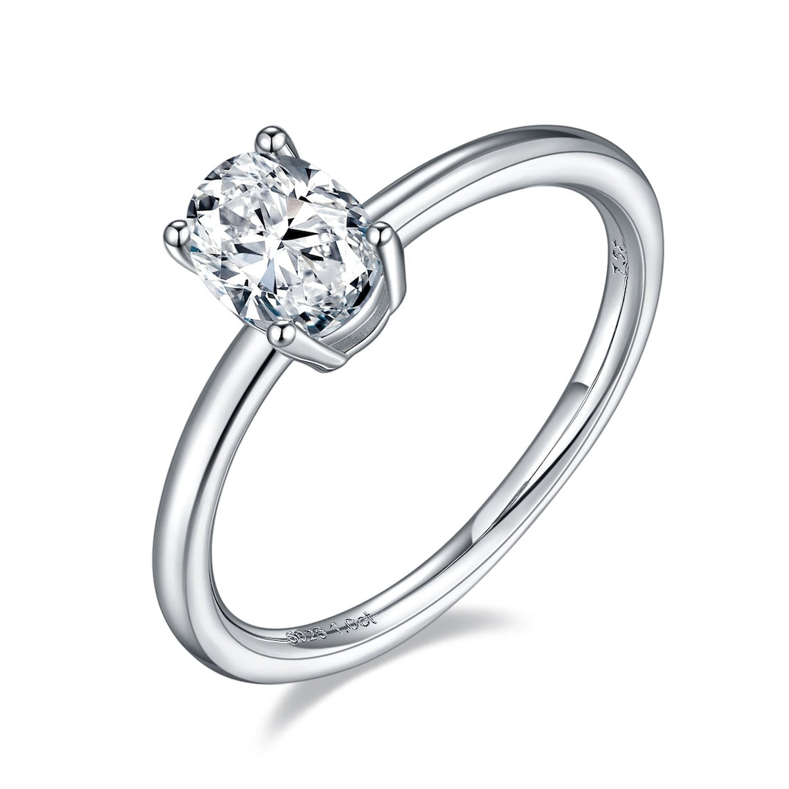 1 CT Oval Shaped Moissanite Engagement Ring In Solitaire Design