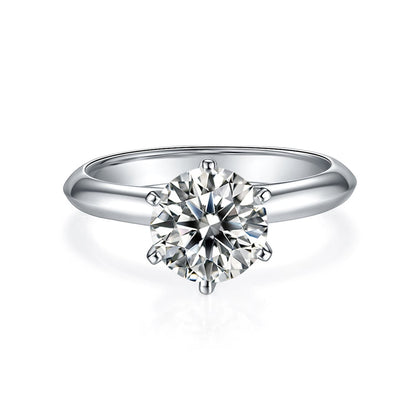 1.5 CT Round Shaped Moissanite Engagement Ring In Solitaire Design
