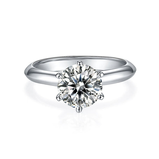 1.5 CT Round Shaped Moissanite Engagement Ring In Solitaire Design