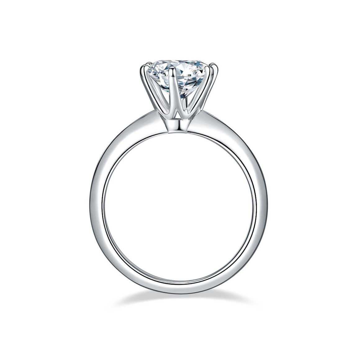 1.5 CT Round Shaped Moissanite Engagement Ring In Solitaire Design