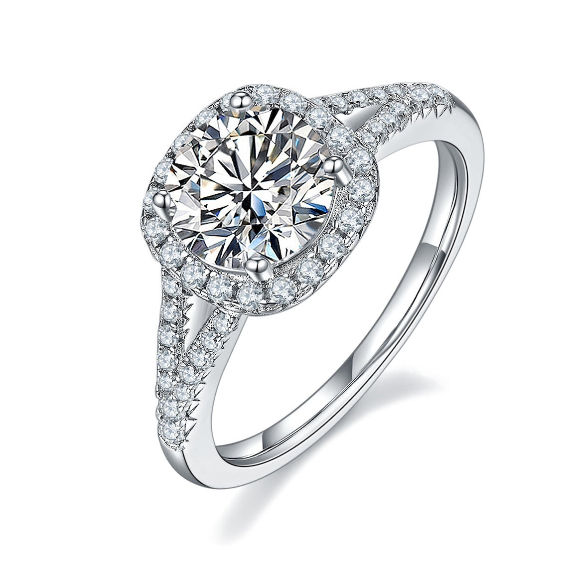 2 CT Oval Shaped Moissanite Engagement Ring In Hidden Halo Design