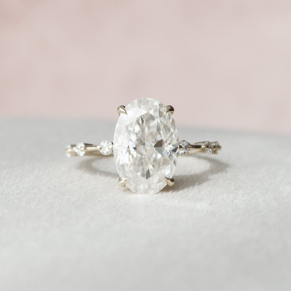3.5 CT Oval Dainty Moissanite Engagement Ring