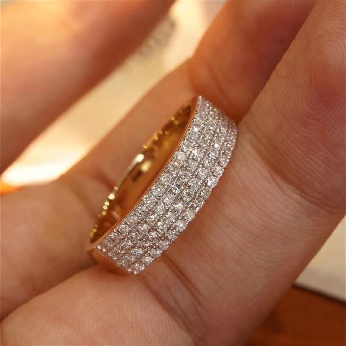 0.5 TCW Round Half Eternity Moissanite Wedding Band