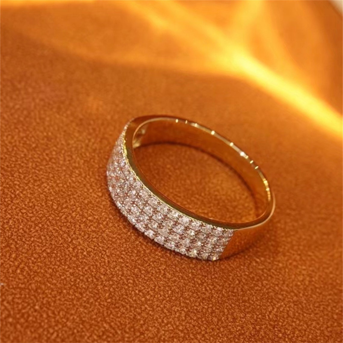 0.5 TCW Round Half Eternity Moissanite Wedding Band