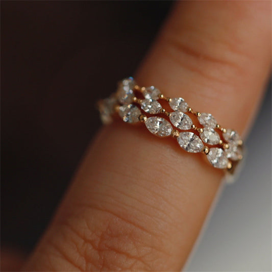 0.2 TCW Marquise Half Eternity Moissanite Wedding Band