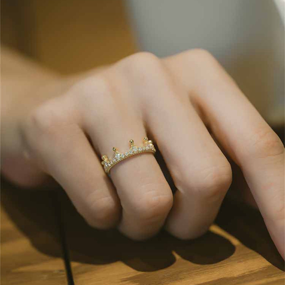 0.7 TCW Round Crown Moissanite Wedding Band