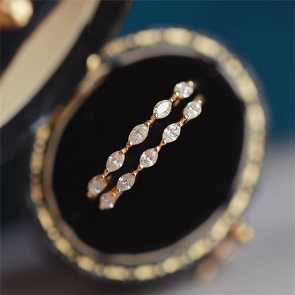 0.2 TCW Marquise Half Eternity Moissanite Wedding Band