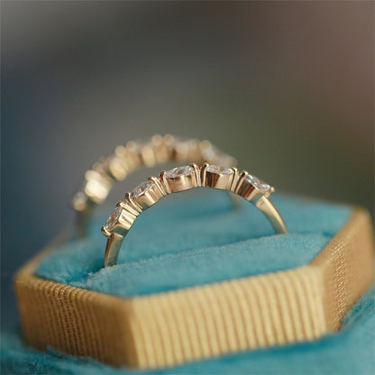 0.2 TCW Marquise Half Eternity Moissanite Wedding Band