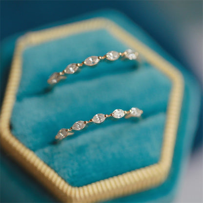 0.2 TCW Marquise Half Eternity Moissanite Wedding Band