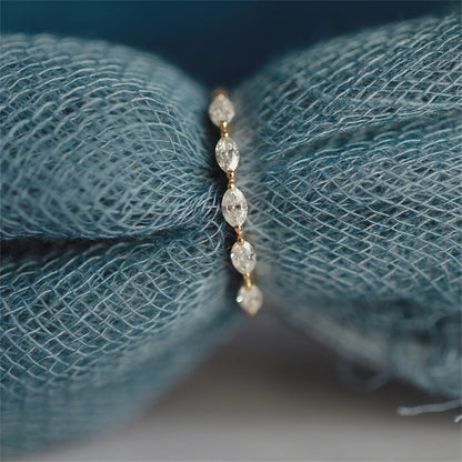 0.2 TCW Marquise Half Eternity Moissanite Wedding Band