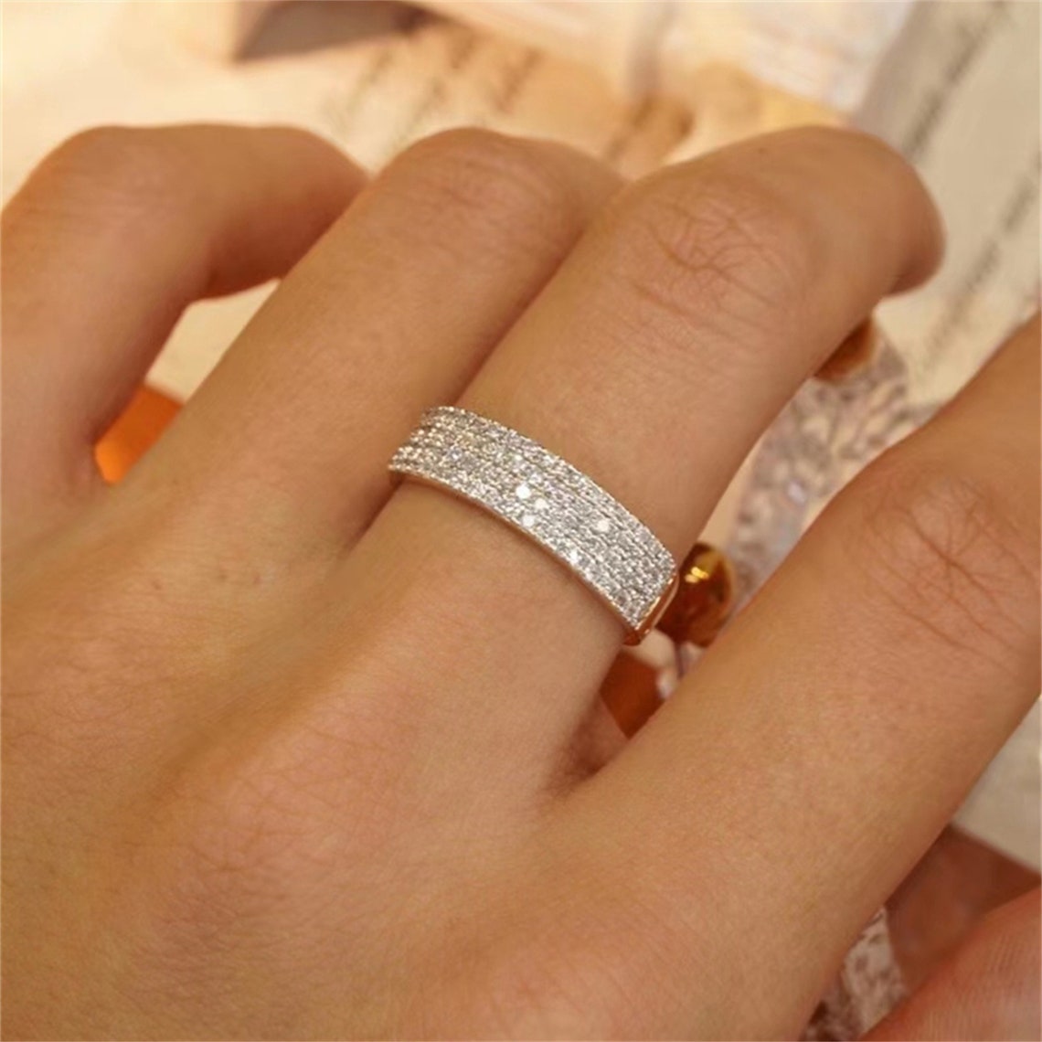 0.5 TCW Round Half Eternity Moissanite Wedding Band